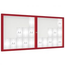 Vitrine D'affichage 1000 - 105 X 230 Cm Double Battant Rouge Foncé 3004