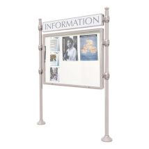 Procity - Panneau Province Double Face 80x120 cm Gris Clair - Magnétique Extérieur - 12 Feuilles A4