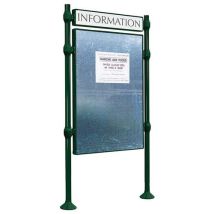 Procity - Panneau d'affichage extérieur double face 122.5x87 cm, inox vert, magnétique, 16 feuilles A4