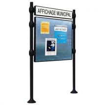 Panneau Affch. Double Face Titre 122.5x167 Inox Noir 9005