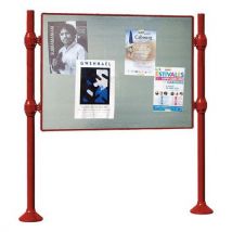 Panneau Affch. Double Face 122.5x167 Cm Inox Rouge 3004