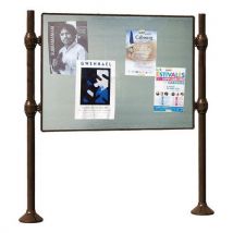 Panneau Affch. Double Face 122.5x167 Cm Inox Marron 8017