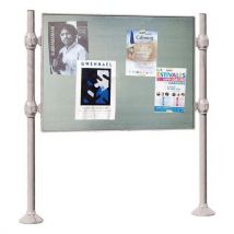 Panneau Affch. Double Face 122.5x167 Cm Inox Gris 7044