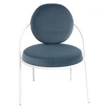 Chauffeuses Sat Structure Blanc Assise Velours Bleu