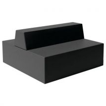 Canapé Ellipto 2 X 2 Places Assise 41 Cm Simili Cuir Noir