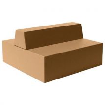 Canapé Ellipto 2 X 2 Places Assise 41 Cm Simili Cuir Beige