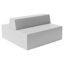 Canapé Ellipto 2 X 2 Places Assise 25 Cm Simili Cuir Blanc