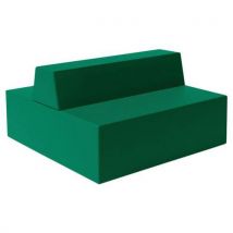 Spouf - Canapé Ellipto 4 places simili cuir vert foncé - Assise 25 cm - Confort et Design