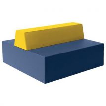 Canapé Ellipto 2 X 2 Pl Ass 41 Simili Cuir Bleu/jaune