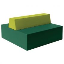 Canapé Ellipto 2x2 Pl Ass 25 Simili Cuir Vert Fon/vert Clair
