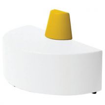 Canapé Ellipto Demi Cercle Ass 25 Simili Cuir Blanc/jaune