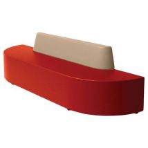 Canapé Ellipto Adosser Ass 41 Simili Cuir Rouge Foncé/taupe