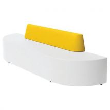 Canapé Ellipto À Adosser Ass 41 Cm Simili Cuir Blanc/jaune