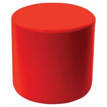 Pouf Camomillia Rond Hauteur 45 Cm Simili Cuir Rouge