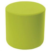 Pouf Camomillia Rond Hauteur 45 Cm Simili Cuir Vert Clair