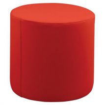 Pouf Camomillia Rond Hauteur 55 Cm Simili Cuir Rouge