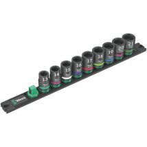 Wera - Jeu 9 Douilles 1/2 Impaktor - Rail Socket C - 9 Pièces - Carré 1/2