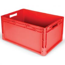 Bac norme Europe - Bac alimentaire rouge 60L - 600x400x320mm - Gerbable et résistant