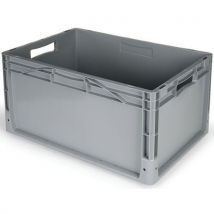 Gamma-Wopla - Bac fond plein Gris 600x400x320mm 60L - Norme Europe - Plastique Alimentaire - Gerbable