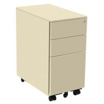 Caisson Mobile Slim Ds À Roulettes 3 Tiroirs Beige 1015