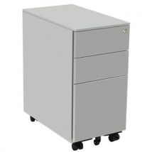 Caisson Mobile Slim Ds À Roulettes 3 Tiroirs Gris 7035