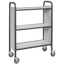 Kongamek - Chariot Archives Gris Foncé - 3 Tablettes - Acier - 150kg Max - 1115x345x780mm