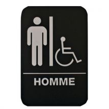 Plaque De Signalisation Toilettes Hommes_handicapé - Pvc Rigide - Noir
