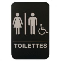 Plaque De Signalisation Toilettes - Pvc Rigide - Noir