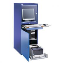Armoire Informatique H1600xl605mm Bleu Pigeon/bleu Clair