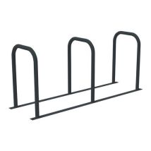 Abri Plus - Borne à vélos en U reliée 3U - Acier galvanisé, Gris Anthracite - 2200x550x850mm - Robuste et Durable