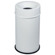 Corbeille Blanc Anti-feu Avec Couvercle Blanc 50l