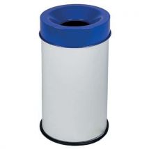 Corbeille Blanc Anti-feu Avec Couvercle Bleu 50l