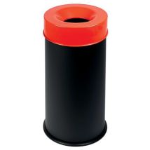 Medial - Corbeille anti-feu 90L avec couvercle rouge - Métal Acier - Intérieur - Finition Matt