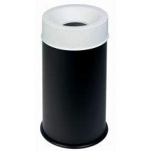 Corbeille Noir Anti-feu Avec Couvercle Blanc 90l
