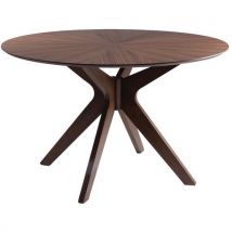 Table Réunion Carmel Ø 120 Cm Plateau Plaqué Noyer