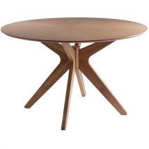 Table Réunion Carmel Ø 120 Cm Plateau Plaqué Chêne