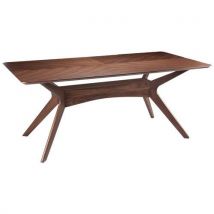 Table Réunion Helga 180x75x95 Cm Bois Massif Teinte Noyer
