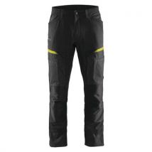 Pantalon De Travail Services Stretch Noir/jaune Fluorescent Taille 48l - Homme