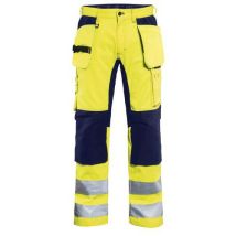Blaklader - Pantalon artisan stretch haute visibilité jaune/marine - Taille 58 - Confort et sécurité certifiée ISO 20471 Classe 2