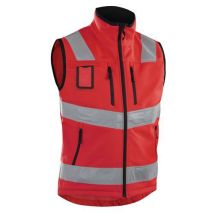 Gilet Softshell Haute Visibilité Rouge Fluorescent Taille L