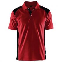 Polo Piqué Rouge/noir Taille S - Homme