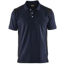 Polo Piqué Marine Foncé/noir Taille Xl - Homme