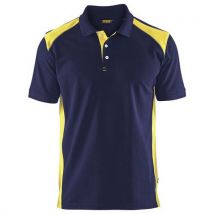 Polo Piqué Marine/jaune Fluorescent Taille L - Homme