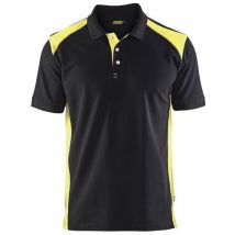 Polo Piqué Noir/jaune Fluorescent Taille L - Homme