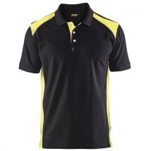 Polo Piqué Noir/jaune Fluorescent Taille M - Homme