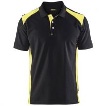 Polo Piqué Noir/jaune Fluorescent Taille S - Homme