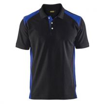 Polo Piqué Noir/bleu Roi Taille 4xl