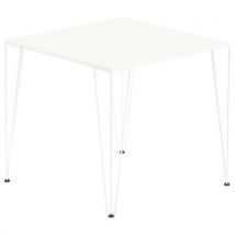 MBA - Table de réunion LORI 80x80 cm Carré - Plateau Sable, Pied Blanc - 4 Personnes - Éco-responsable
