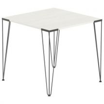 Table Réunion Lori 80 X 80 Cm Plateau Pin Pied Noir