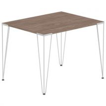 Table Réunion Lori 100 X 80 Cm Plateau Noyer Pied Alu